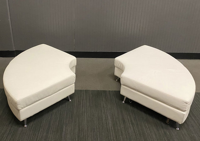 White leather Ottomans (At Our Facility)