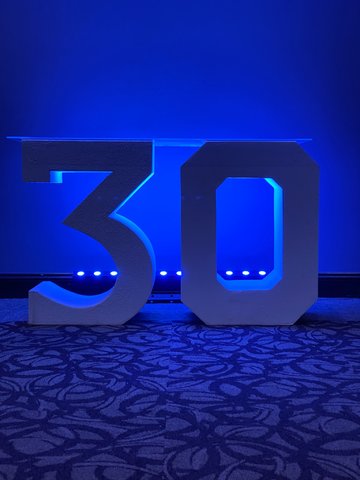 Block 30 Lettering with LED Lights (At Our Facility)