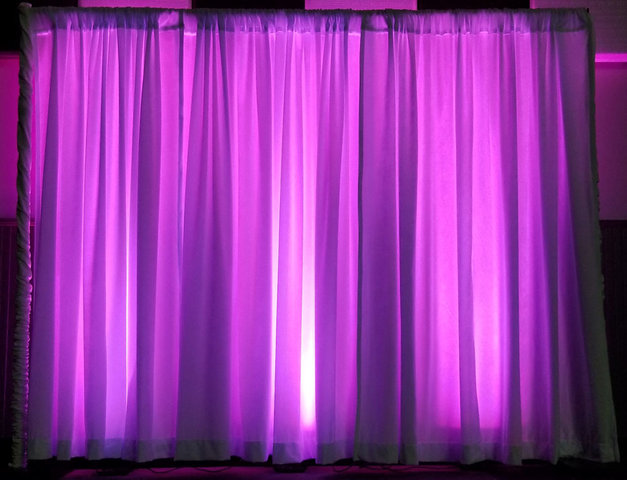 8' x 10' LED White Pipe and Drape (Mitzvah)