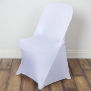 White Spandex Folding Chair Cover (At Our Facility)