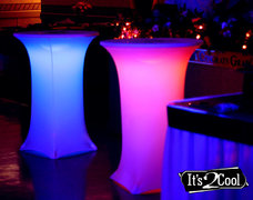 30" Round Hi Top Table With Spandex cover & LED Lights(At Our Facility)