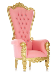 Pink and Gold Throne Chair