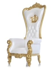 White and Gold Throne Chair 