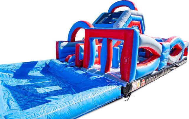 STAR WARS OBSTACLE AND  DOUBLE SLIDE with pool WET OR   DRY   44x18x21