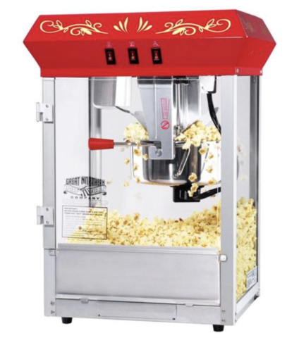 Popcorn machine includes 50 servings