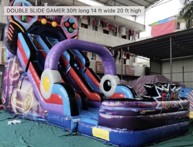 GAMER DOUBLE SLIDE for W POOL  21 ft high