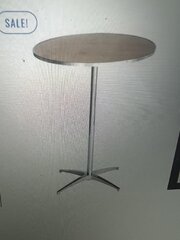 30" Round Plywood Cocktail Table trim metal