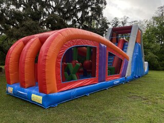 65 ninja Obstacle course w double  slide wet or dry 65x13x20