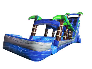 32 Blue Hurricane Water Slide DL double slide w slip and slide w pool 72 x 22 x 31 x