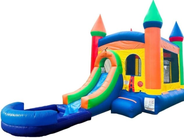 Reading Rainbow Castle Bounce House w/ Waterslide