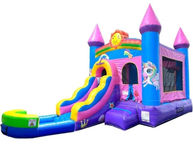 Magical Unicorn Bounce House With WaterSlide #9