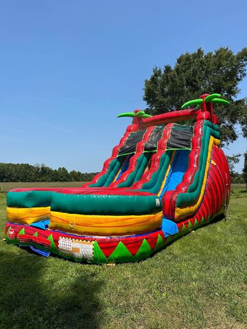 24 Ft H Extra Large Island Racer Plunge Dual Lane Water Slide wet / dry *NEW