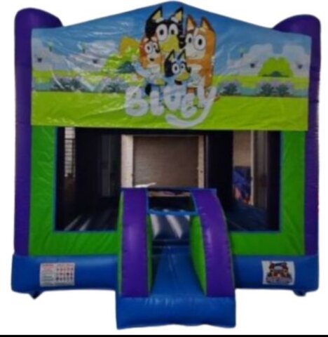 Bluey Bounce house with banner