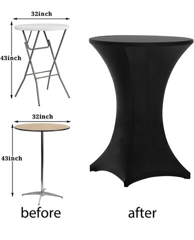 Black Cocktail Table Cloth