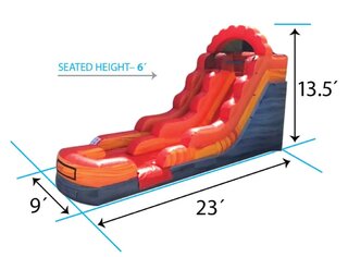 12' Fire Red Marble Inflatable Water Slide 