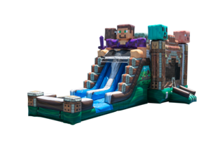 Pixelated Double Lane Slide Combo - Wet