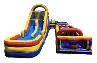 91' U Turn Obstacle Course with 18' Double Lane Slide