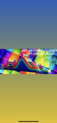 40ft Obstacle Course Multicolor dry/wet