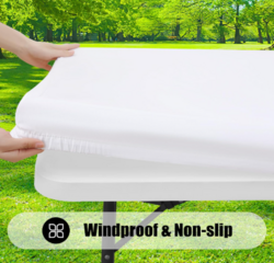 72in White Polyester Table Cloth 