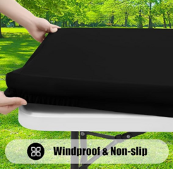 72in Black Polyester Table Cloth 