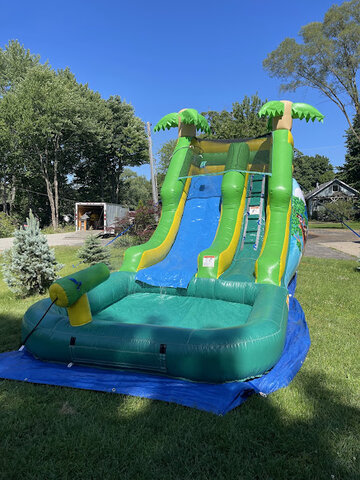 12' Green Palm Water Slide