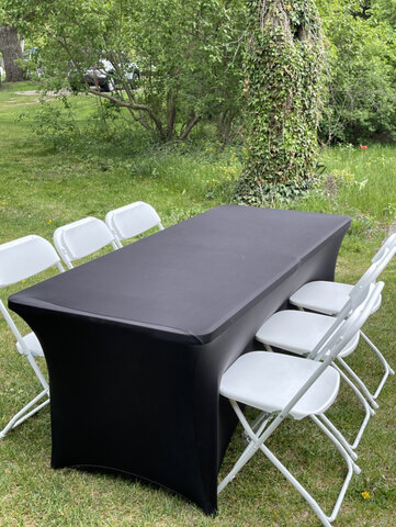 6' Black Spandex Fitted Table Covering