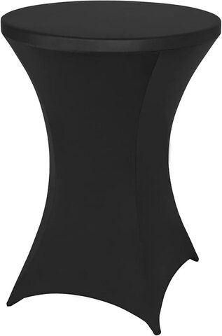 Black Spandex Fitted Cocktail Table Covering