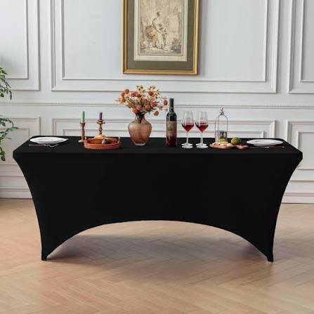 6ft black spandex tablecloth 