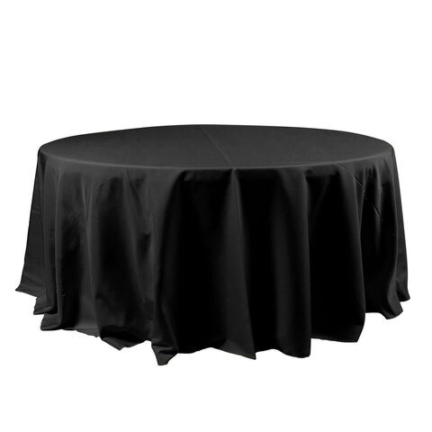 Black round table linens