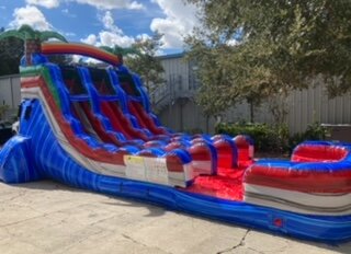 15' Baja Dual Lane Slide With Inflated landing 