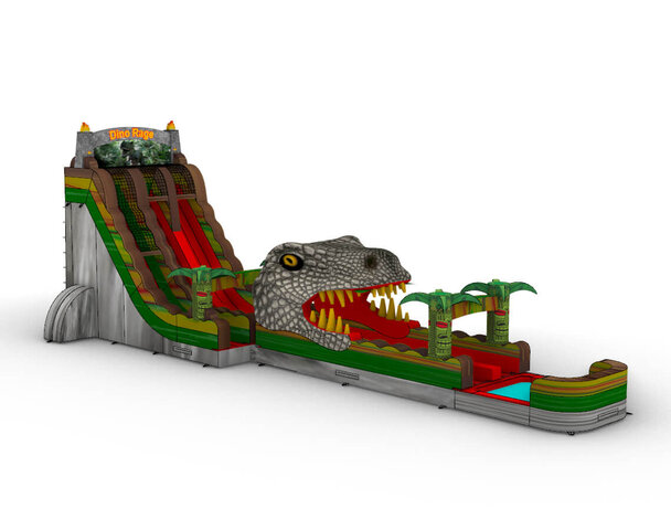 21' Dragon Slide Dual Lane with Pool 
