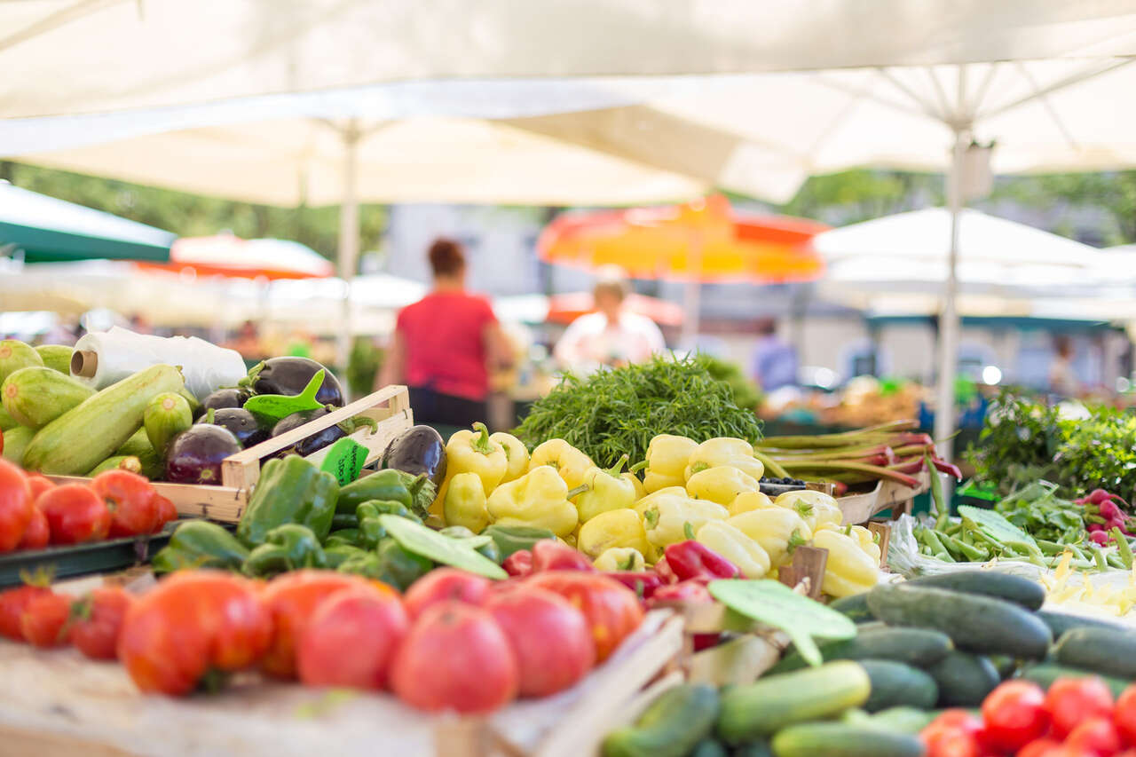 Fresh produce at a local farmers market.