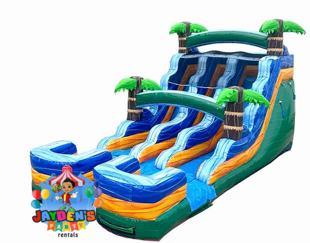 15 ft Tropical Double Lane Waterslide