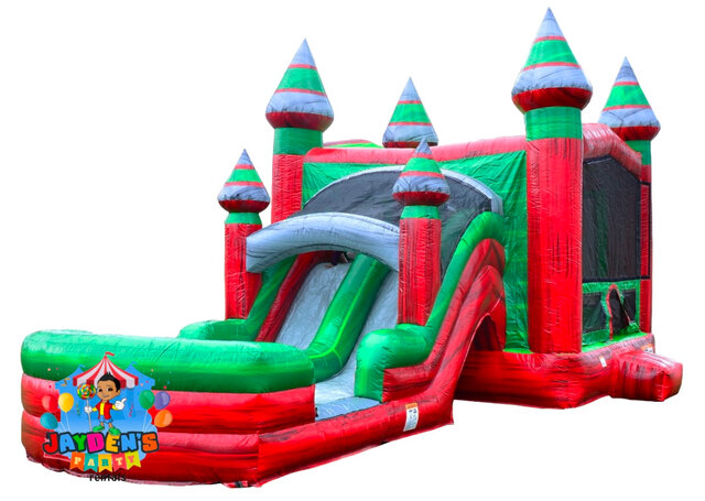 Midnight bounce house slide combo