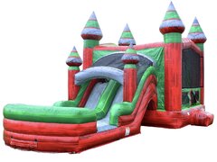 Midnight bounce house slide combo