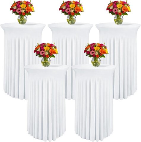 High Boy Table Covers  White