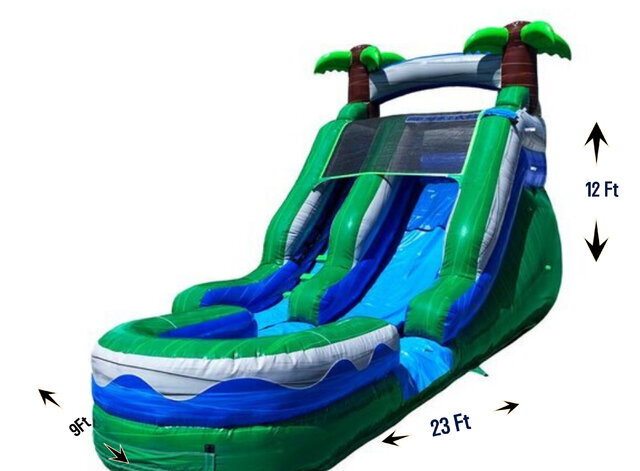 12Ft Tropical Fun Water Slide With Pool