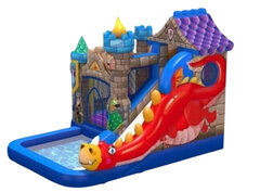 R92 -Enchanted Kingdom Bounce House with Slide With Super XL Pool