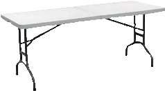 6' White Rectangular table
