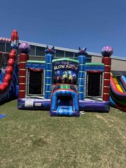 This is a huge 20x20 Bouncr house with multiple activities inside!