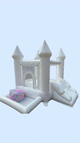Small modern white bounce house 