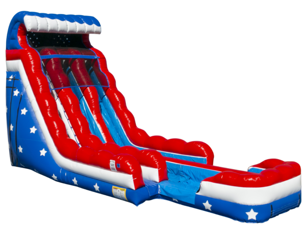 22ft Stars Stripes Double Lane Slide (Wet/Dry)