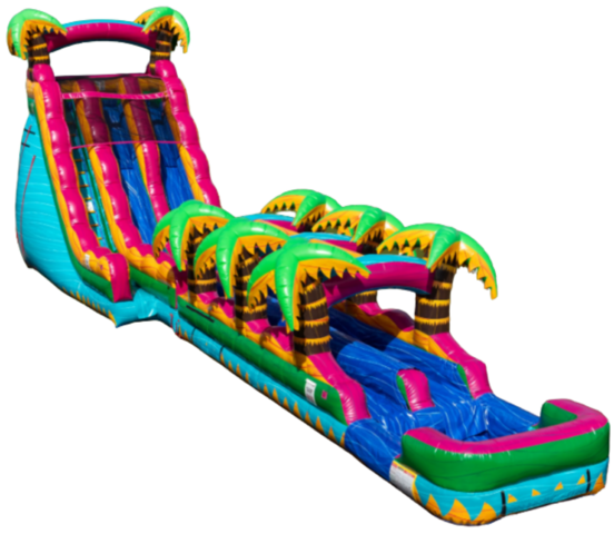 27ft Teal Crush Double Lane Slide w/ Slip n Slide (Wet Only)