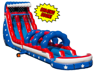 22ft Stars & Stripes Double Lane Slide w/ Slip & Slide (Wet Only)