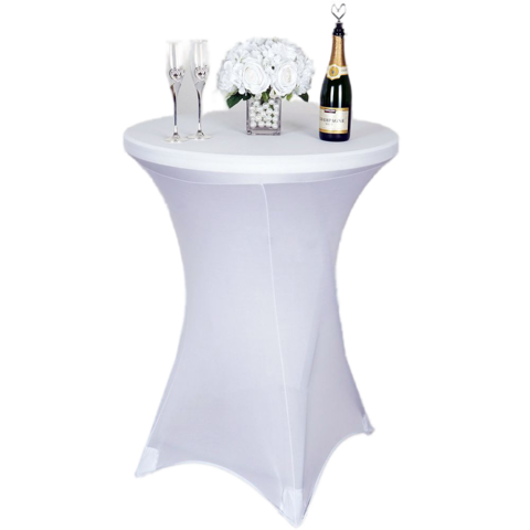 White Spandex Cocktail Table Cover