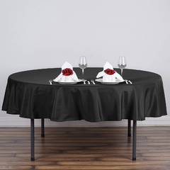 Black Polyester 90 inch Round Tablecloth 
