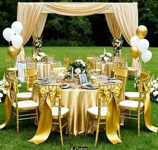 Chairs Sashes Gold Color 