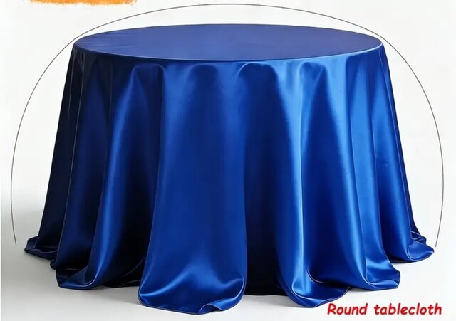 Silky Satin Royal Blue Color Round Tablecloth 120 inches 