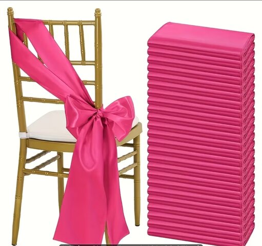 Chair Sashes Rose Red Color 