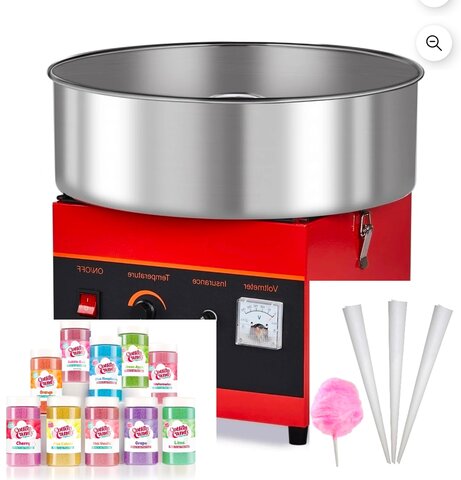 Cotton Candy Machine + 1 Sugar Flavor + 30 Sugar Cones